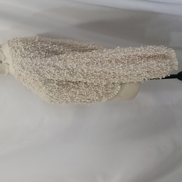 𝅺ZARA TRAFALUC Fringe Pom Pom Loose Knit Ruffle Trim Hem Cropped Sweater Top - Picture 6 of 9